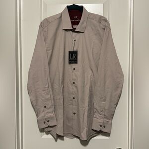 LR Men's Long Sleeve Button Up Shirt in Taupe